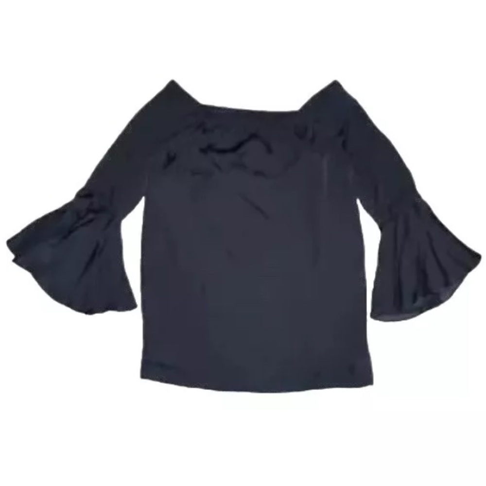 Philosophy S Bell Sleeve Blouse Tunic Black Off Shoulder Pullover Top Witch Goth - Picture 2 of 11
